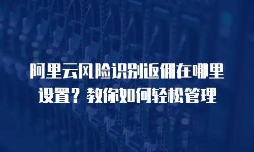 阿里云风险识别返佣在哪里设置？教你如何轻松管理