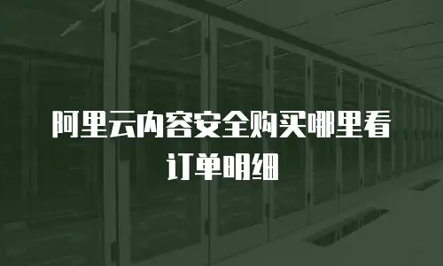 阿里云内容安全购买哪里看订单明细