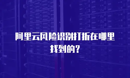 阿里云风险识别打折在哪里找到的？