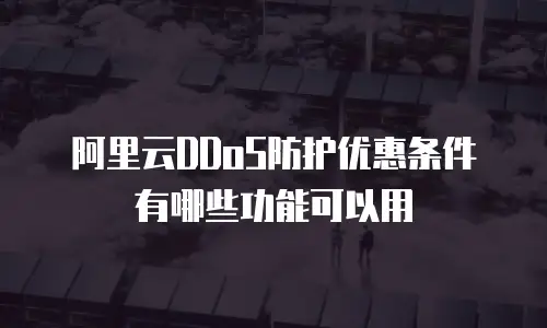 阿里云DDoS防护优惠条件有哪些功能可以用