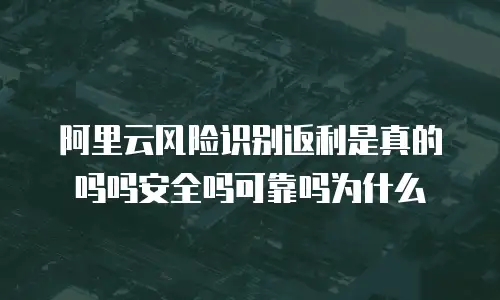 阿里云风险识别返利是真的吗吗安全吗可靠吗为什么