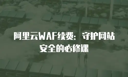 阿里云WAF续费：守护网站安全的必修课