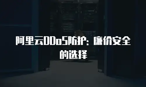 阿里云DDoS防护: 廉价安全的选择