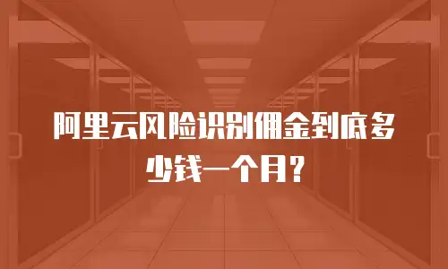阿里云风险识别佣金到底多少钱一个月？