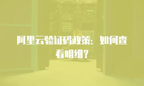阿里云验证码政策：如何查看明细？