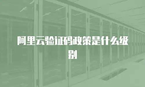阿里云验证码政策是什么级别