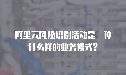 阿里云风险识别活动是一种什么样的业务模式？