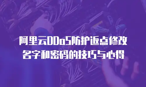 阿里云DDoS防护返点修改名字和密码的技巧与心得