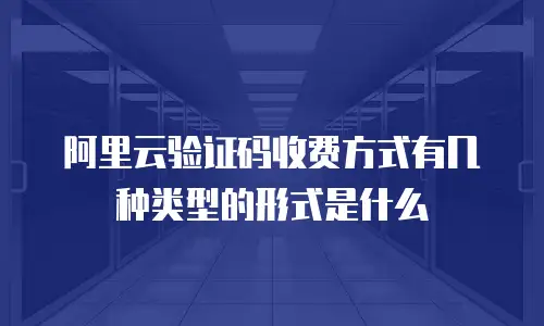 阿里云验证码收费方式有几种类型的形式是什么