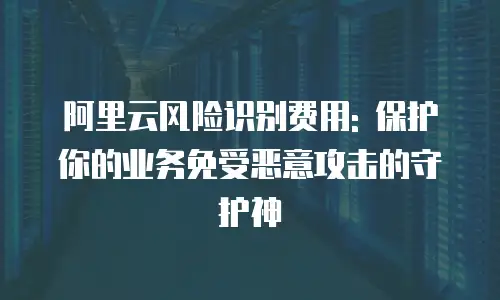 阿里云风险识别费用: 保护你的业务免受恶意攻击的守护神