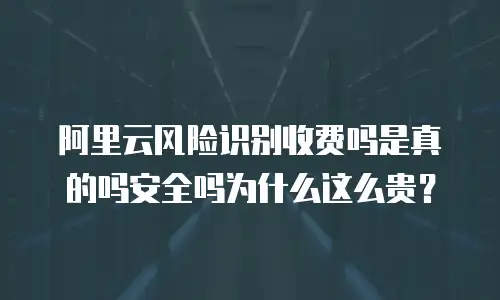 阿里云风险识别收费吗是真的吗安全吗为什么这么贵？