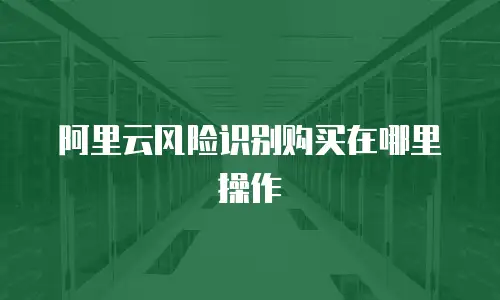 阿里云风险识别购买在哪里操作