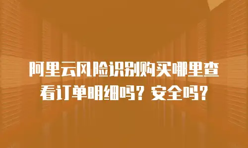 阿里云风险识别购买哪里查看订单明细吗？安全吗？