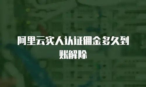 阿里云实人认证佣金多久到账解除