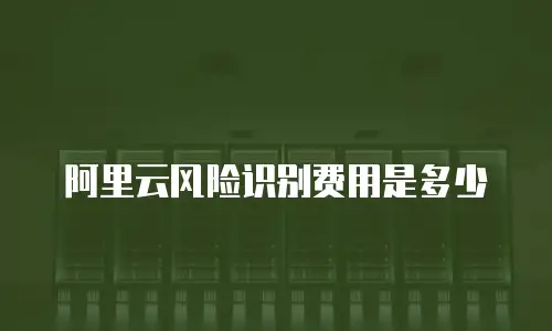 阿里云风险识别费用是多少