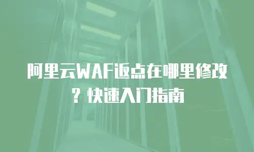 阿里云WAF返点在哪里修改？快速入门指南
