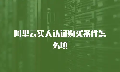 阿里云实人认证购买条件怎么填