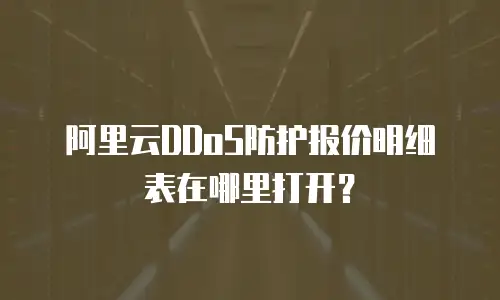 阿里云DDoS防护报价明细表在哪里打开？