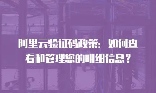 阿里云验证码政策：如何查看和管理您的明细信息？