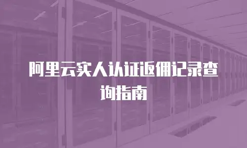 阿里云实人认证返佣记录查询指南