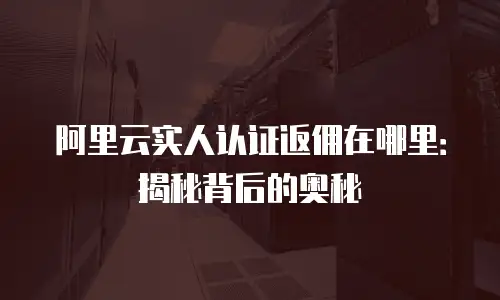 阿里云实人认证返佣在哪里：揭秘背后的奥秘