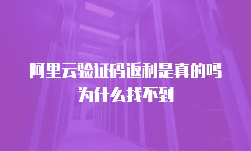 阿里云验证码返利是真的吗为什么找不到