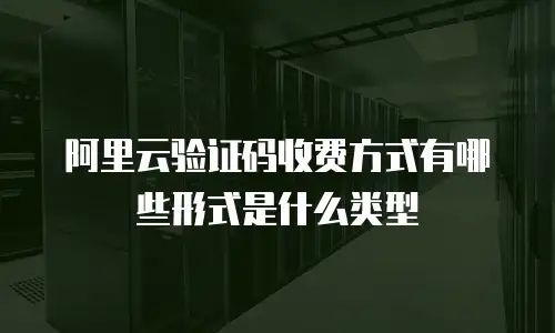 阿里云验证码收费方式有哪些形式是什么类型