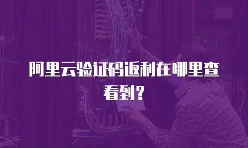 阿里云验证码返利在哪里查看到？