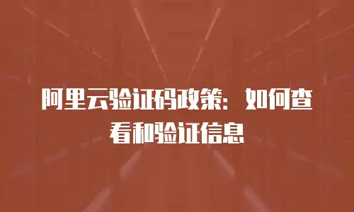 阿里云验证码政策：如何查看和验证信息