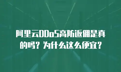 阿里云DDoS高防返佣是真的吗？为什么这么便宜？