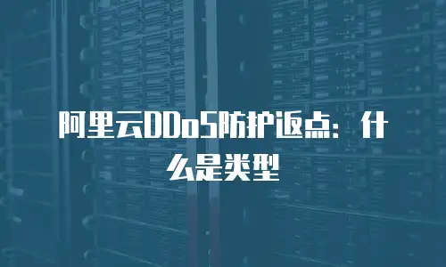 阿里云DDoS防护返点：什么是类型