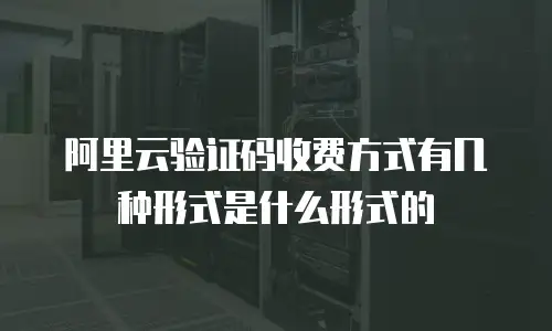 阿里云验证码收费方式有几种形式是什么形式的