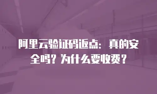 阿里云验证码返点：真的安全吗？为什么要收费？