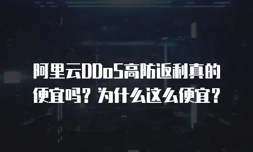 阿里云DDoS高防返利真的便宜吗？为什么这么便宜？