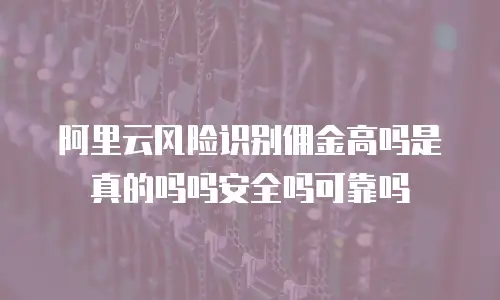 阿里云风险识别佣金高吗是真的吗吗安全吗可靠吗