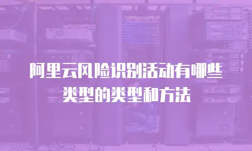 阿里云风险识别活动有哪些类型的类型和方法