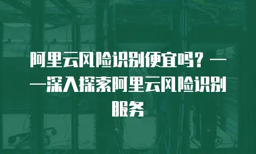 阿里云风险识别便宜吗？——深入探索阿里云风险识别服务