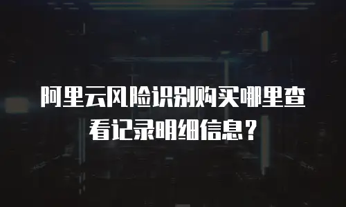 阿里云风险识别购买哪里查看记录明细信息？