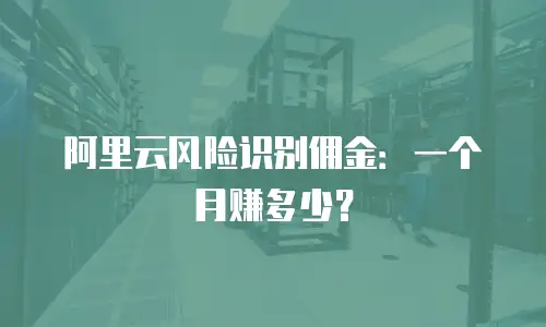 阿里云风险识别佣金：一个月赚多少？