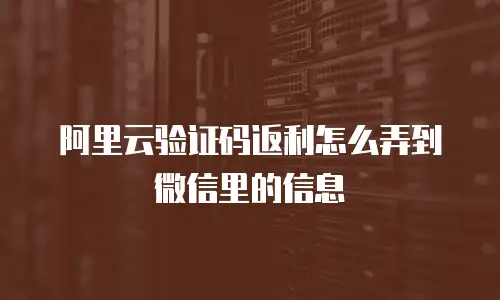 阿里云验证码返利怎么弄到微信里的信息