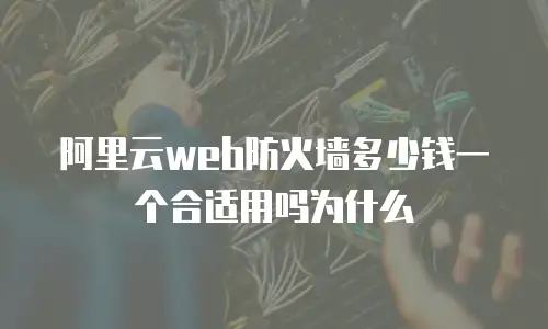 阿里云web防火墙多少钱一个合适用吗为什么