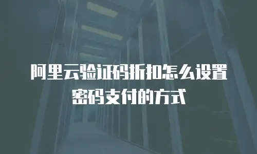 阿里云验证码折扣怎么设置密码支付的方式