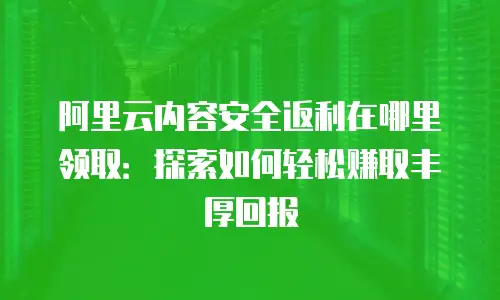 阿里云内容安全返利在哪里领取：探索如何轻松赚取丰厚回报
