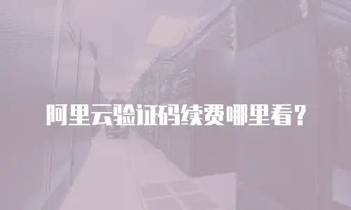 阿里云验证码续费哪里看？