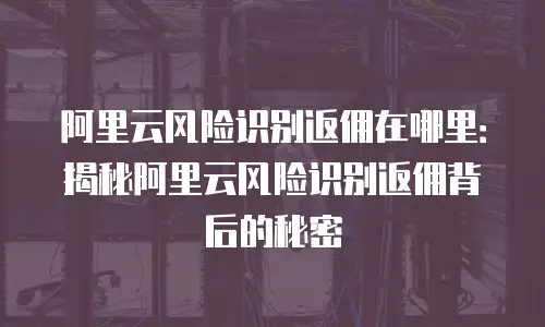 阿里云风险识别返佣在哪里：揭秘阿里云风险识别返佣背后的秘密