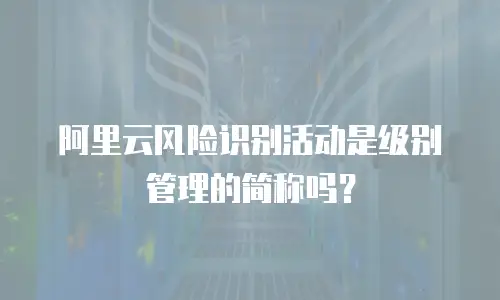阿里云风险识别活动是级别管理的简称吗？