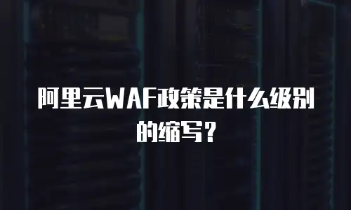 阿里云WAF政策是什么级别的缩写？