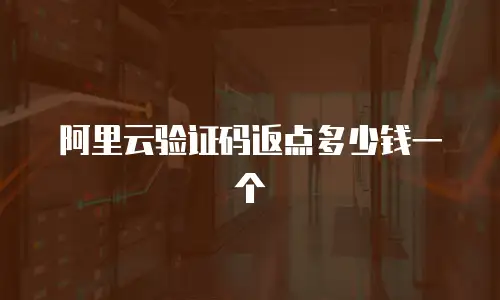 阿里云验证码返点多少钱一个