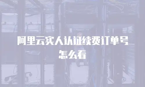 阿里云实人认证续费订单号怎么看
