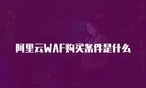 阿里云WAF购买条件是什么
